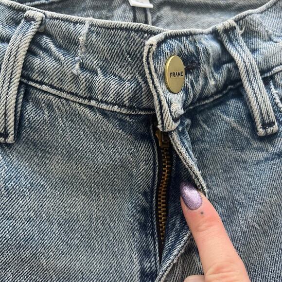 FRAME La Garçon Distressed Skinny Jeans Light Wash Size 24 - Picture 4 of 7
